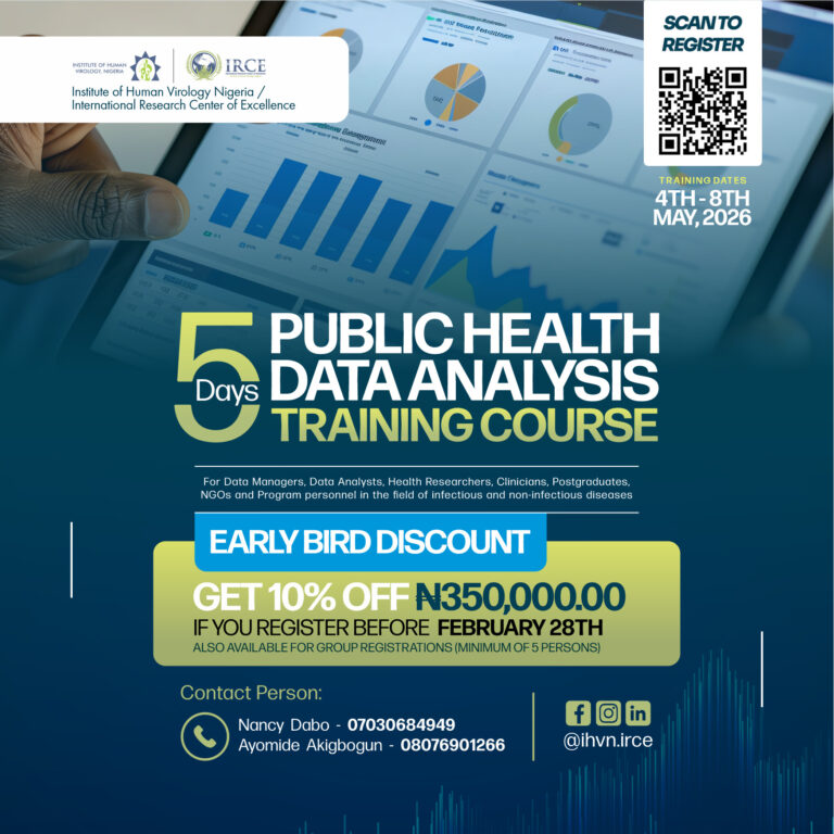Early Bird Registration for Data Analysis Course Ongoing - IHV NIGERIA.org